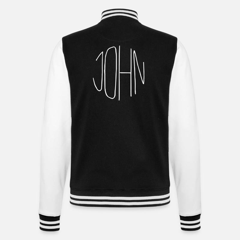 John - College-Sweatjacke - Schwarz/Weiß