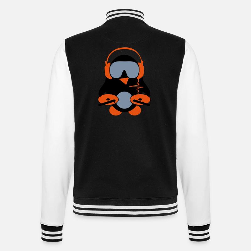 dj penguin - College Sweat Jacket - black/white