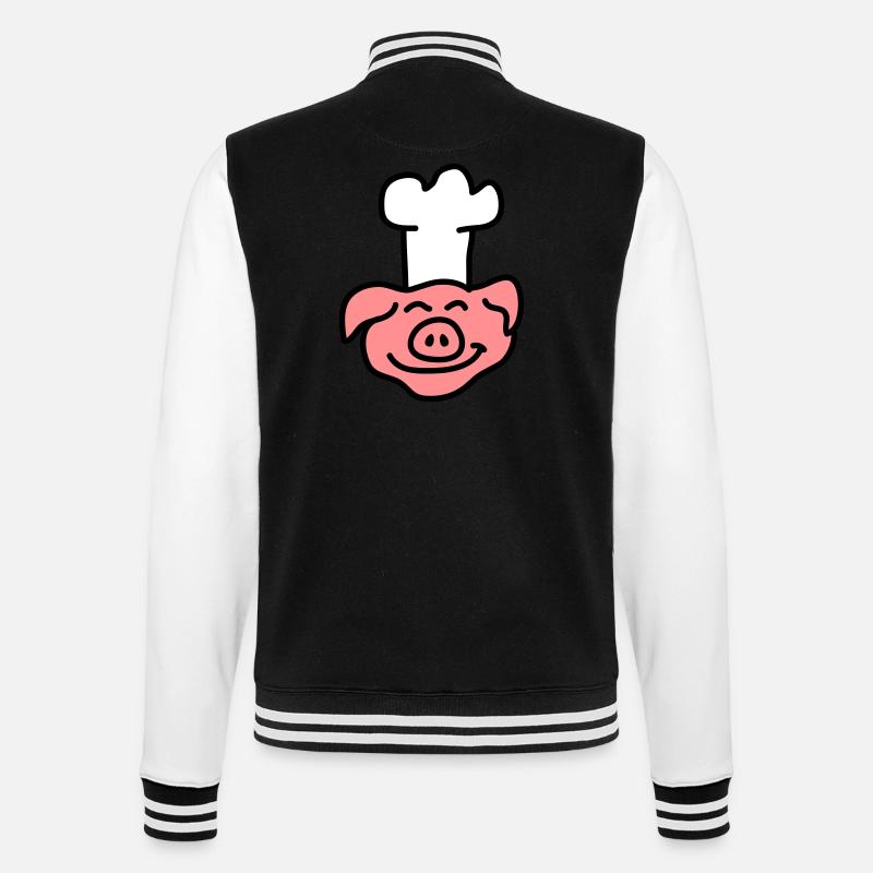 Pig Chef Head - College-Sweatjacke - Schwarz/Weiß