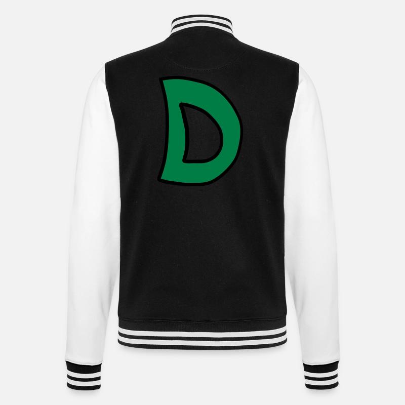 Buchstabe D Comic Cartoon - College-Sweatjacke - Schwarz/Weiß
