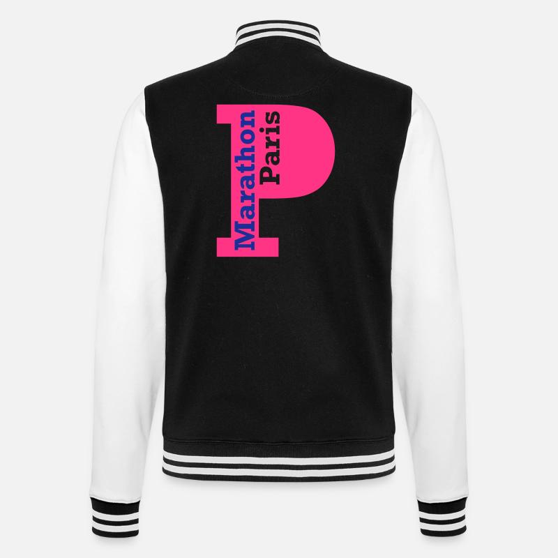 paris_marathon - College Sweat Jacket - black/white