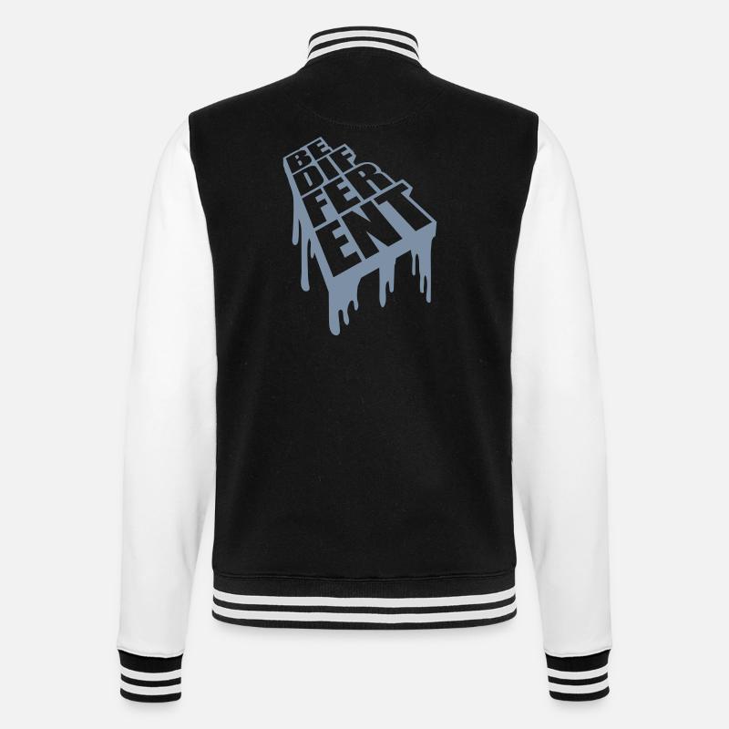 Be different Logo Design - College Sweat Jacket - black/white