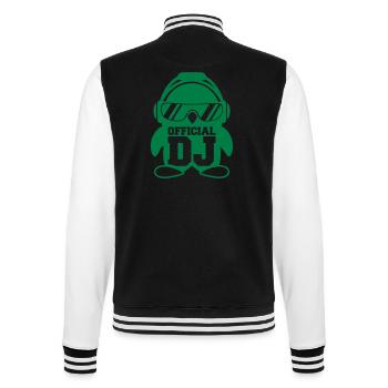 Pinguin Official DJ Vogel Party Club Musik Feiern - College-Sweatjacke - Schwarz/Weiß - Hinten - Marisol (170cm)