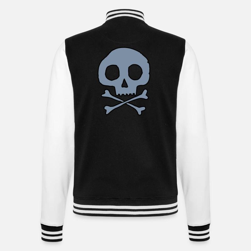 Schädel und Knochen - College-Sweatjacke - Schwarz/Weiß