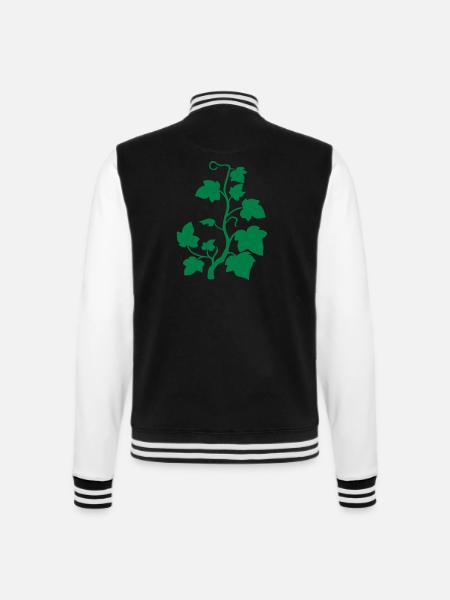 Efeu_blumen - College-Sweatjacke - Schwarz/Weiß