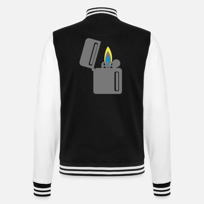 Feuerzeug - College-Sweatjacke - Schwarz/Weiß