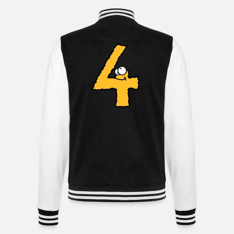 Lustiges 4 Vier Comic Monster - College-Sweatjacke - Schwarz/Weiß