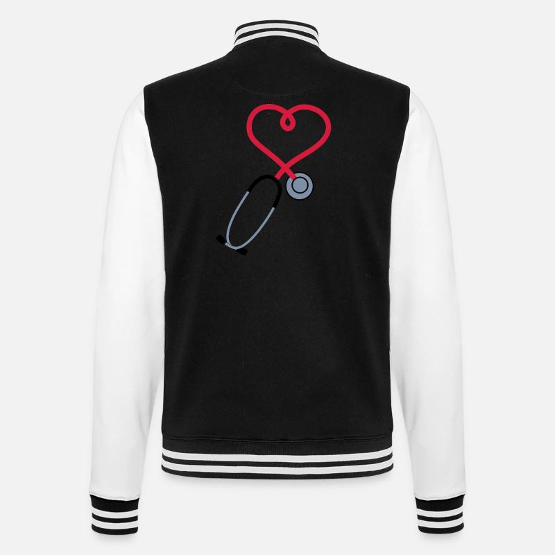stethoscope_sp7 - College Sweat Jacket - black/white