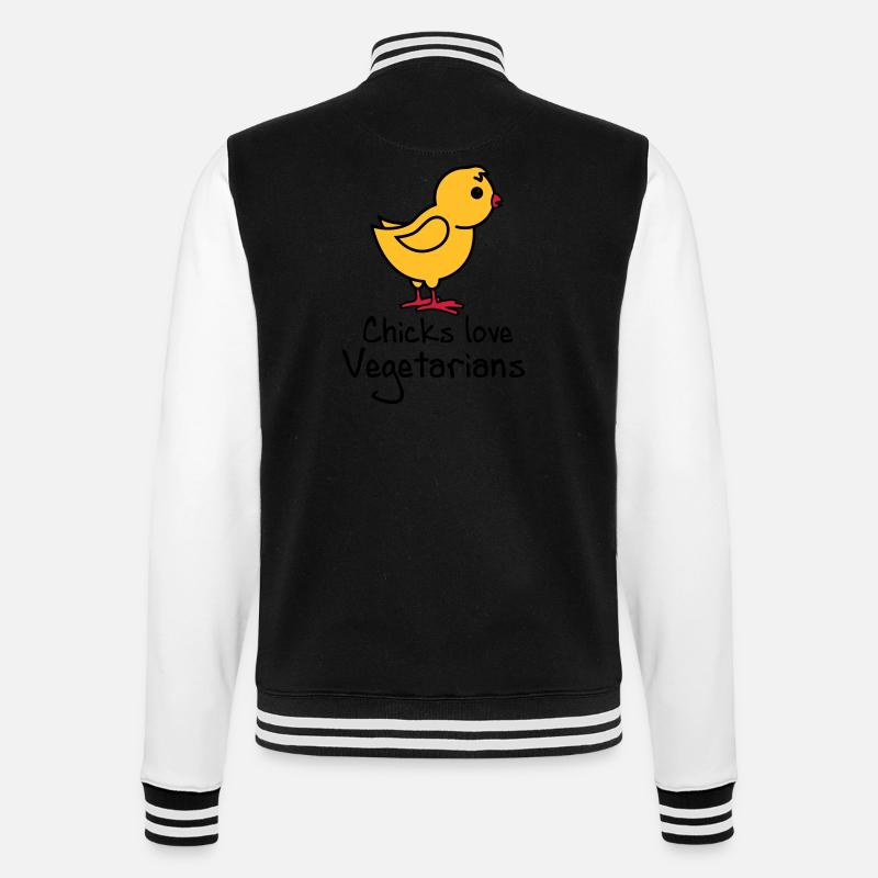 vegetarians - College Sweat Jacket - black/white
