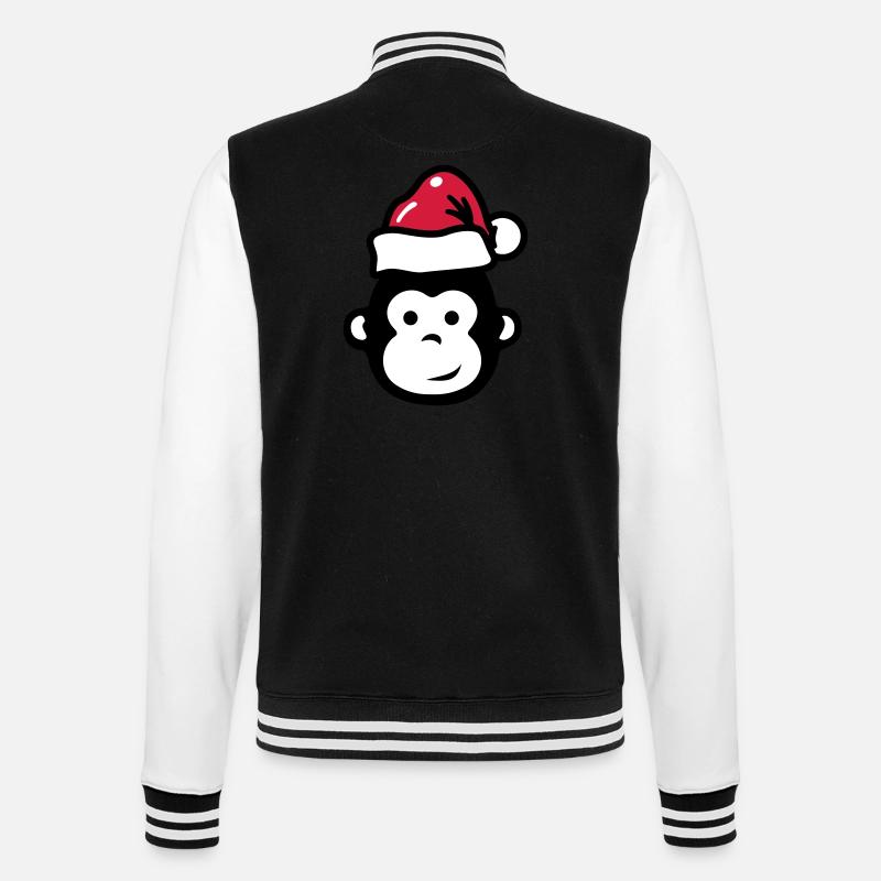 Singe Noël Noël Comic - Veste Teddy - noir/blanc