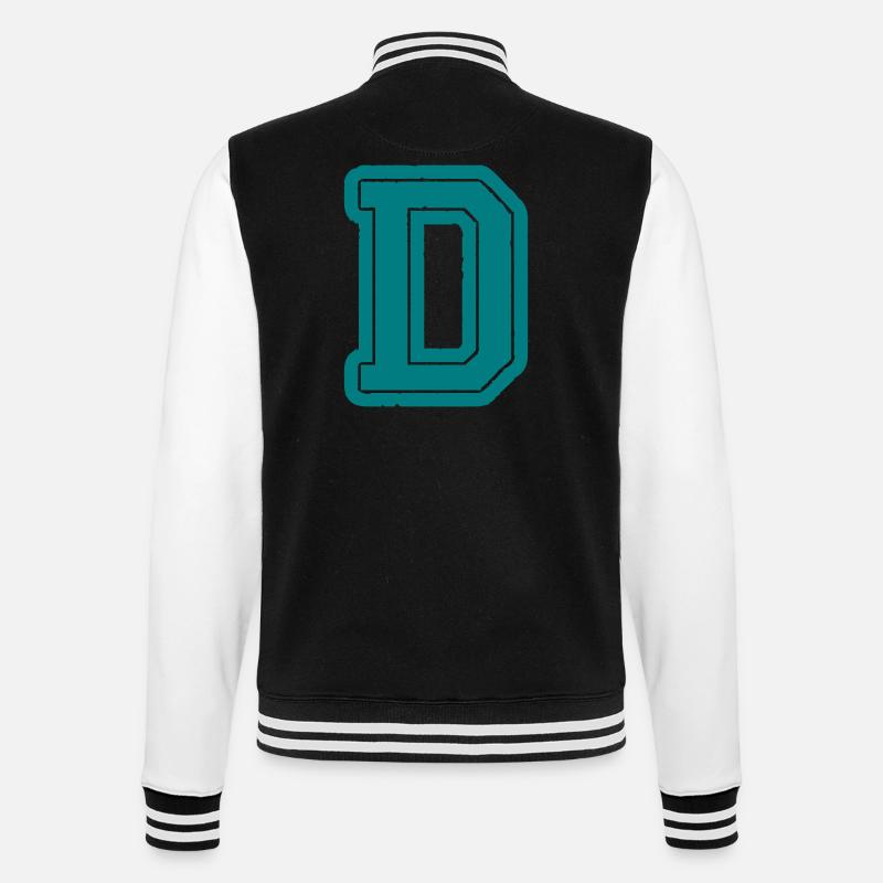 D Buchstabe - College-Sweatjacke - Schwarz/Weiß
