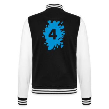 Klecks 4 - College-Sweatjacke - Schwarz/Weiß - Hinten - Marisol (170cm)