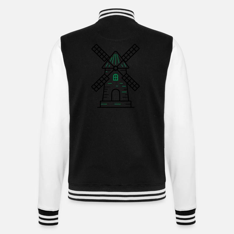 Windmill icon - College Sweat Jacket - black/white