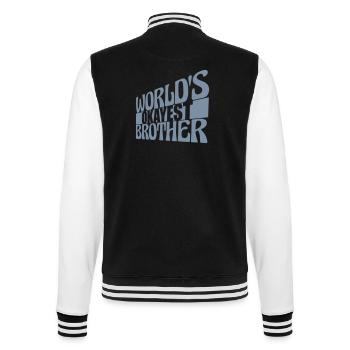 Worlds okayest Brother family - College Sweat Jacket - black/white - Back - Marisol (170cm)