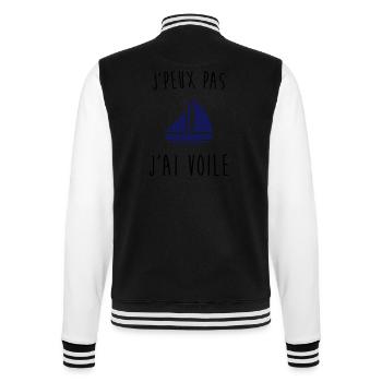 j'peux pas j'ai voile, je peux pas j'ai voile - Veste Teddy - noir/blanc - Dos - Marisol (170cm)