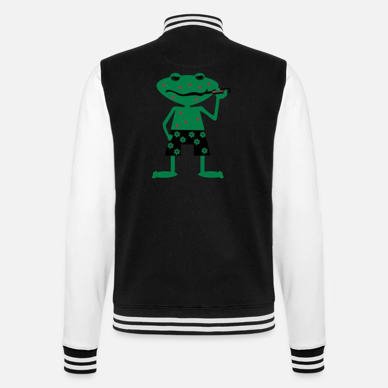 sick frog - Veste Teddy - noir/blanc