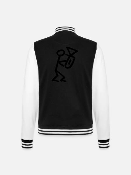 Musikant mit Euphonium / Horn / Bass - College-Sweatjacke - Schwarz/Weiß