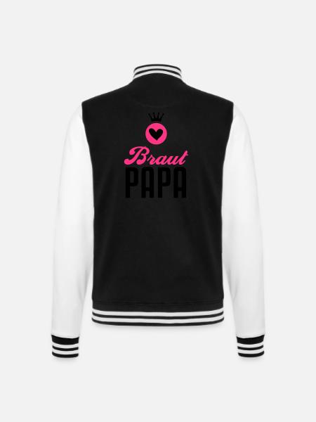 Braut Papa – Braut Vater – Hochzeit – 2C - College-Sweatjacke - Schwarz/Weiß