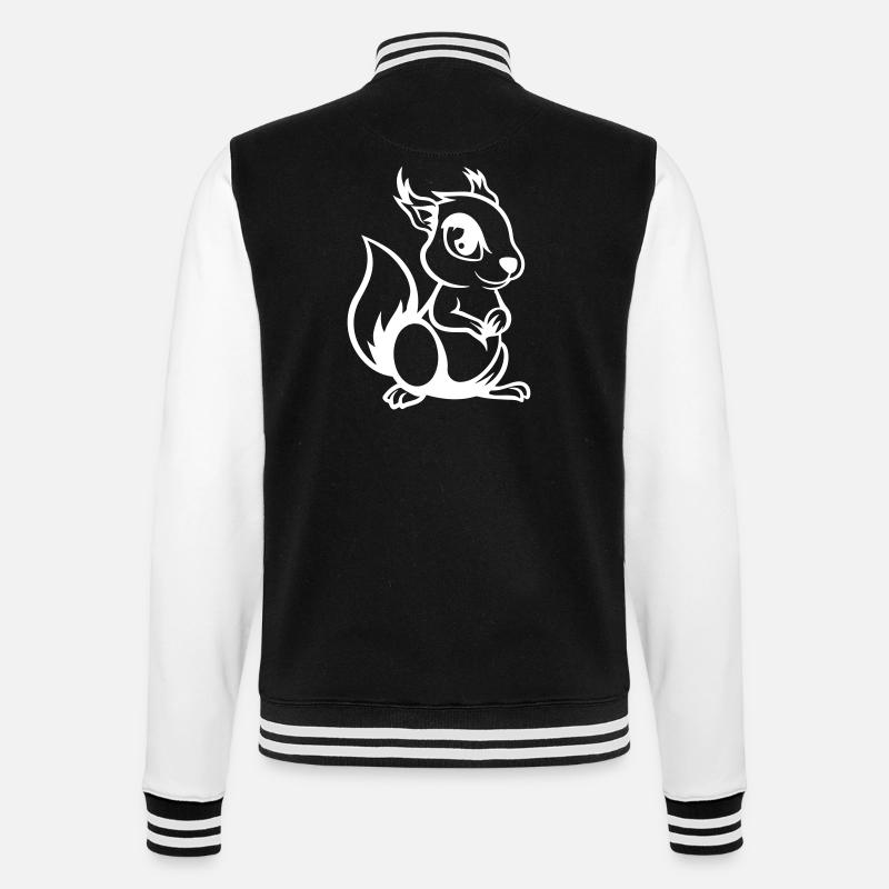 Squirrel Comic - College Sweat Jacket - black/white