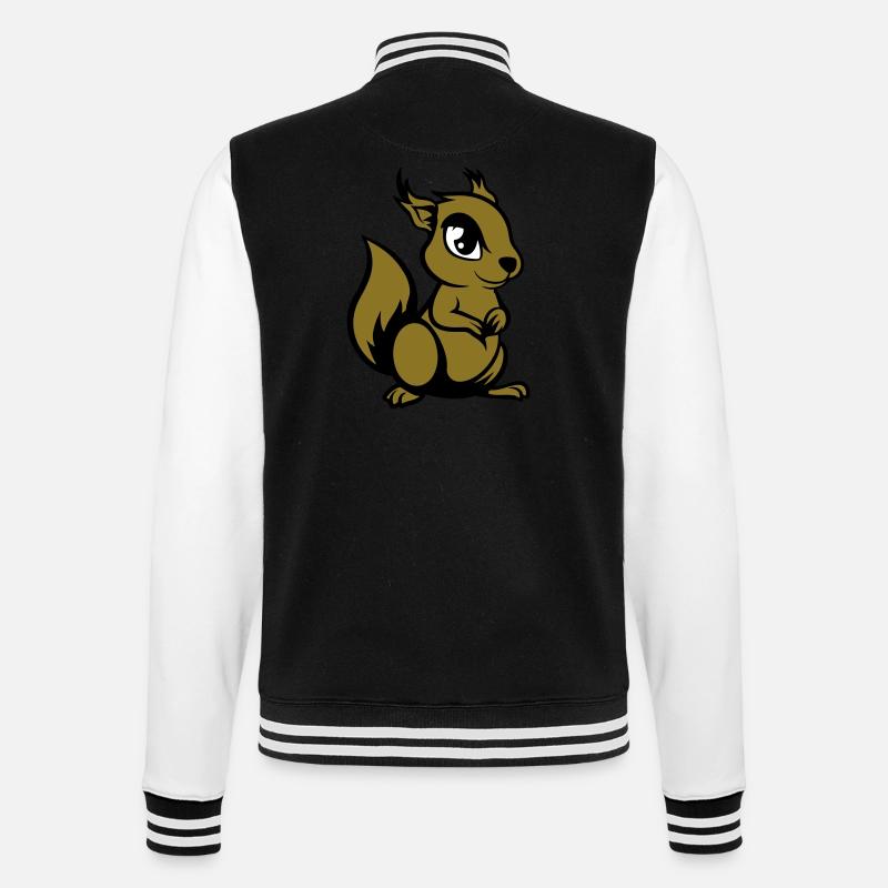 eichhörnchen comic tier - College-Sweatjacke - Schwarz/Weiß