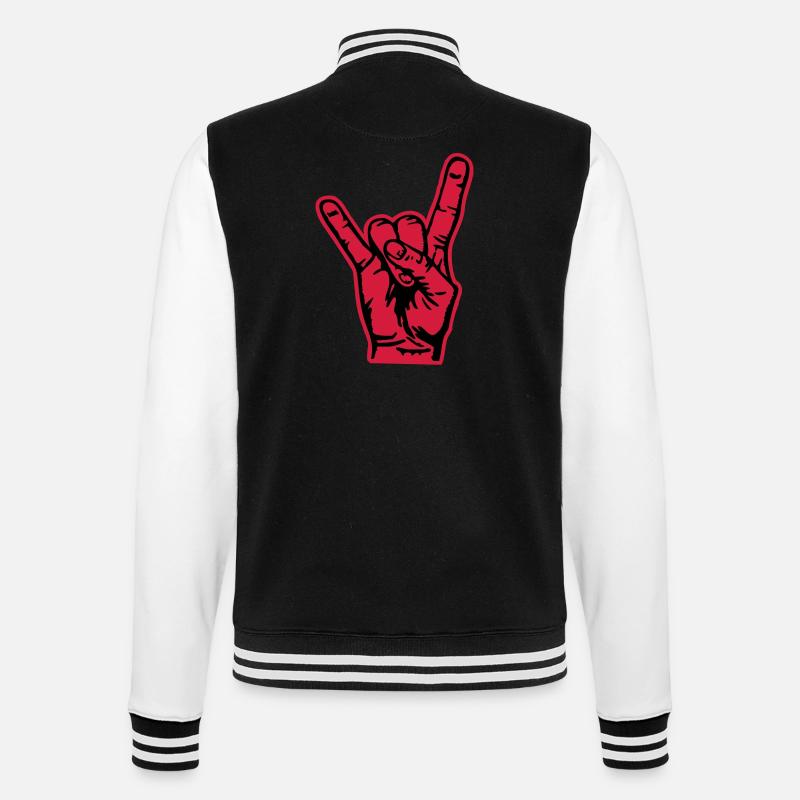 pommesgabel - College-Sweatjacke - Schwarz/Weiß