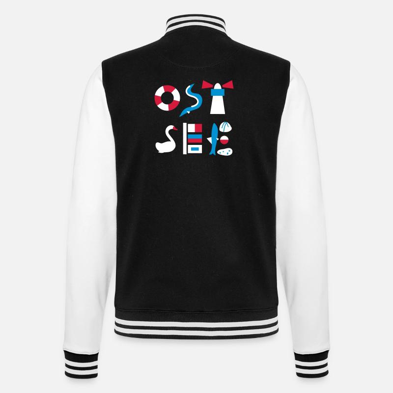 Ostsee - College-Sweatjacke - Schwarz/Weiß