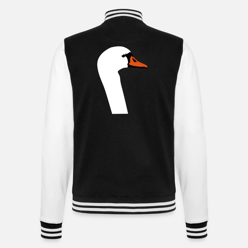Schwan - College-Sweatjacke - Schwarz/Weiß