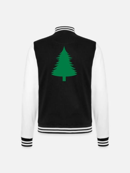 Fichte, Tanne, Wald1 - College-Sweatjacke - Schwarz/Weiß