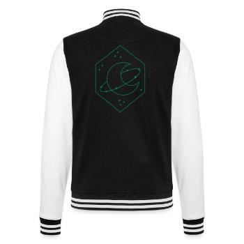 Diamond crescent moon with orbit - College Sweat Jacket - black/white - Back - Marisol (170cm)