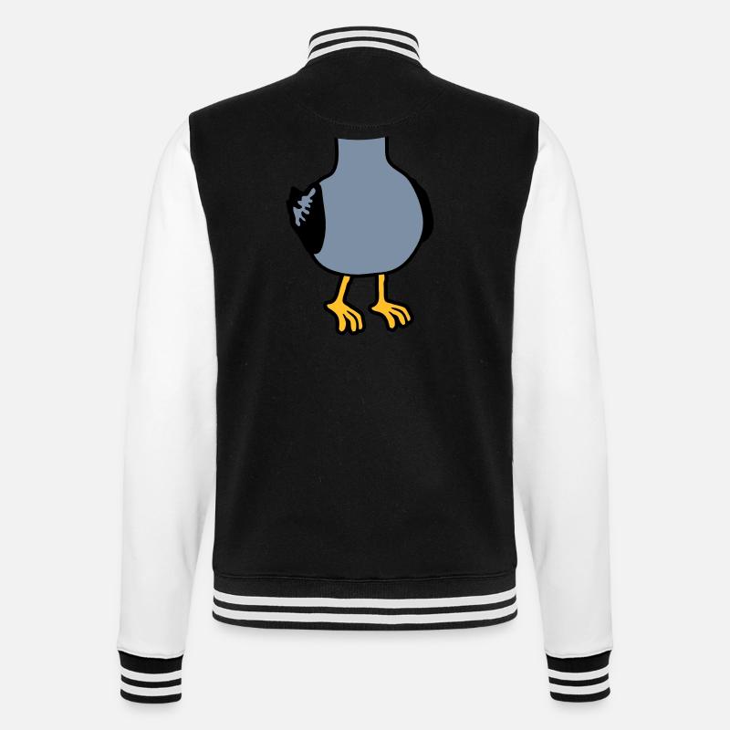 Möwe ohne Kopf Kostüm - College-Sweatjacke - Schwarz/Weiß