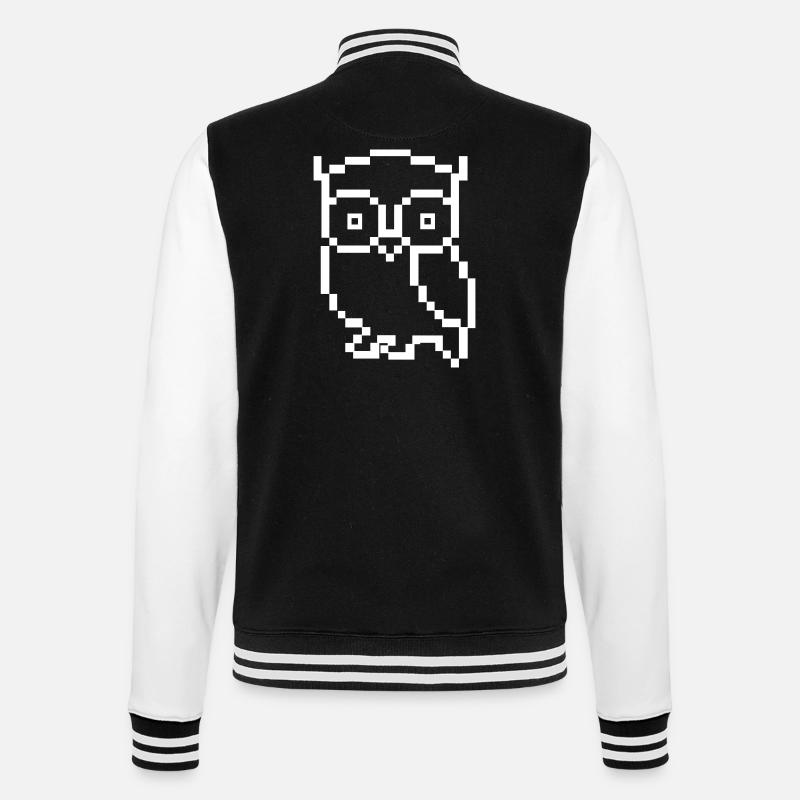 eule pixel - College-Sweatjacke - Schwarz/Weiß