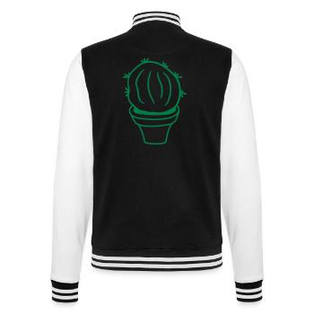 Kleiner Kaktus Stacheln Wüsten Kakteen Blumentopf - College-Sweatjacke - Schwarz/Weiß - Hinten - Marisol (170cm)