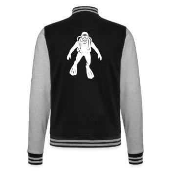 Taucher Apnoe - College-Sweatjacke - Schwarz/Grau meliert - Hinten - Marisol (170cm)
