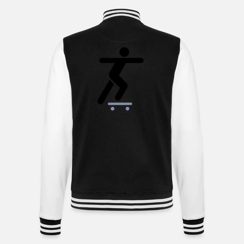 skateboard - College-Sweatjacke - Schwarz/Weiß