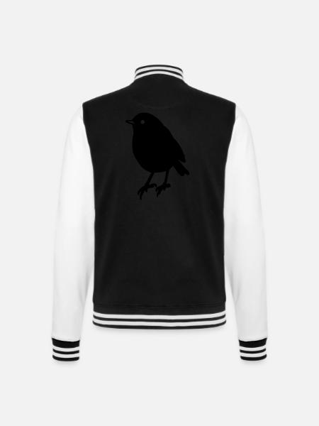 Idée cadeau pour oiseau oiseau - Veste Teddy - noir/blanc