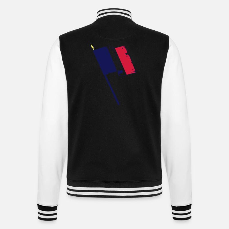 drapeau français - Veste Teddy - noir/blanc