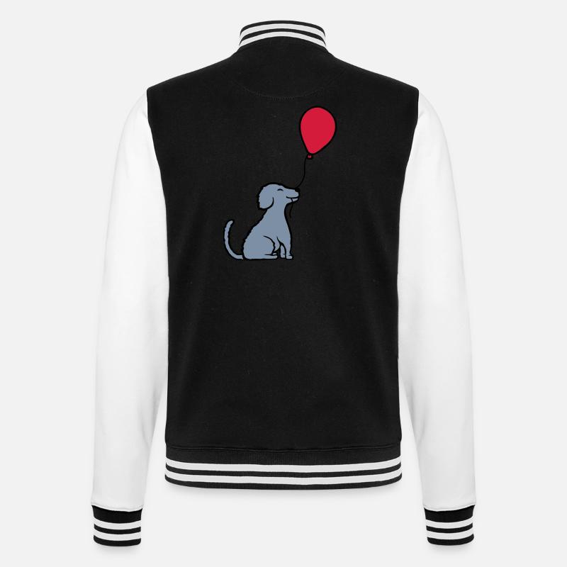 Ballon chien cool assis - Veste Teddy - noir/blanc