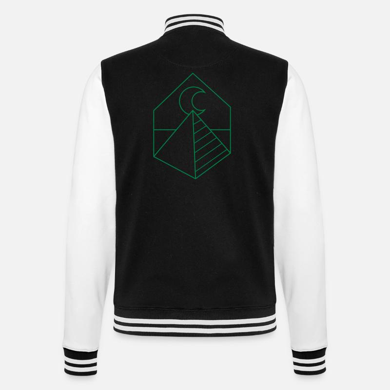 BOHO Pyramide auf dem Mond - College-Sweatjacke - Schwarz/Weiß