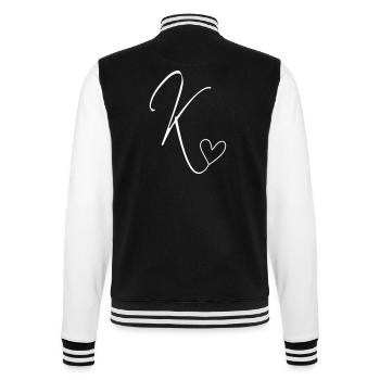 Letter K Letter-K Calligraphy - College Sweat Jacket - black/white - Back - Marisol (170cm)