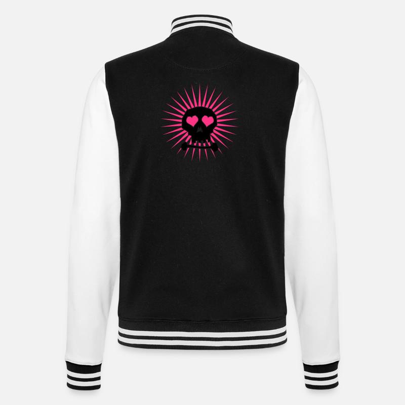Pink Skull - Veste Teddy - noir/blanc