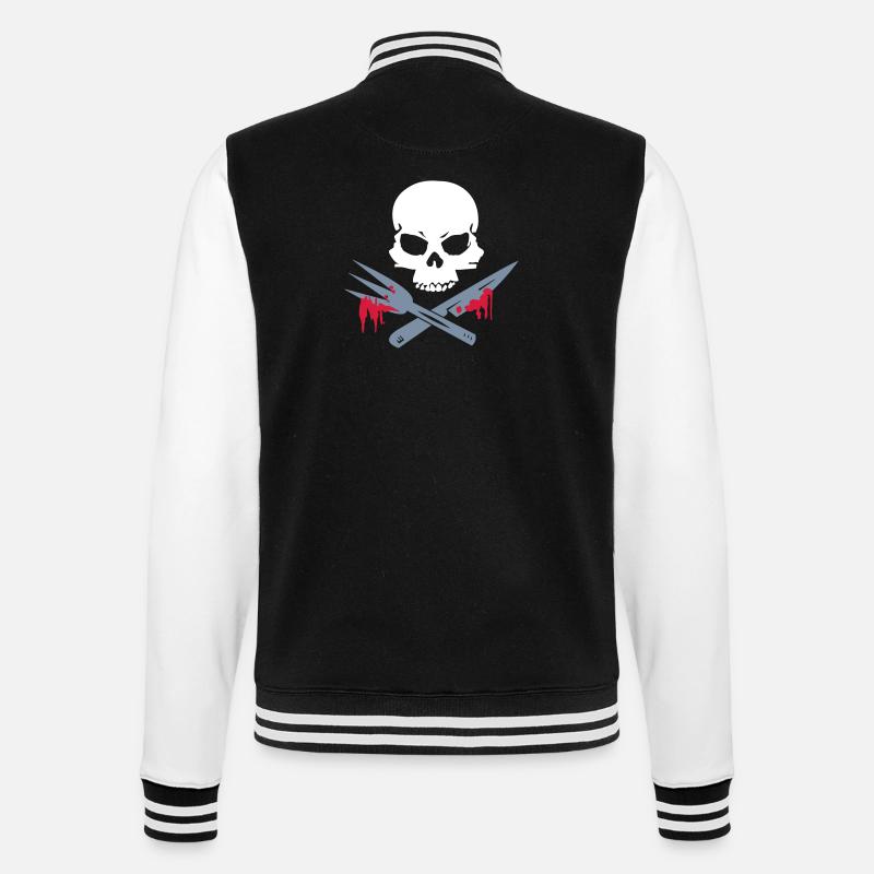 Cooking Skull - College-Sweatjacke - Schwarz/Weiß