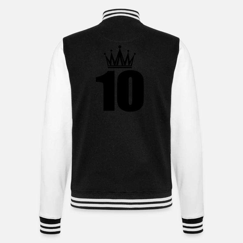10 - College-Sweatjacke - Schwarz/Weiß