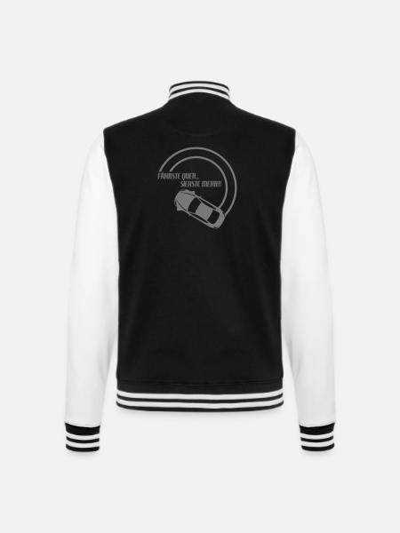 fährste quer... siehste mehr!! 2 - College-Sweatjacke - Schwarz/Weiß
