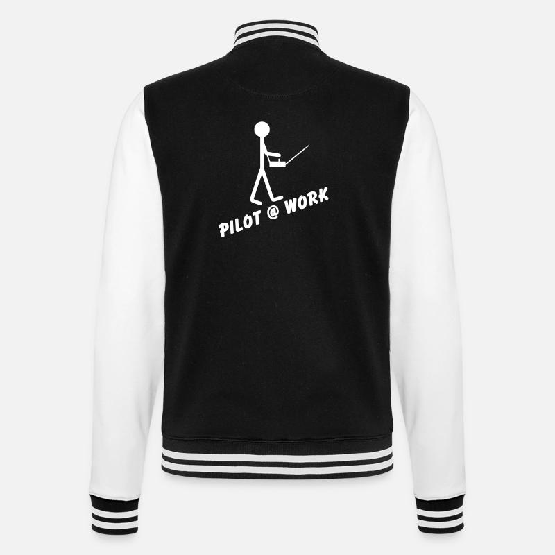 Pilot @ Work - College Sweat Jacket - black/white