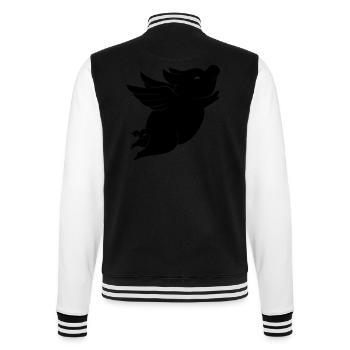 Pig - cochon avec des ailes - Veste Teddy - noir/blanc - Dos - Marisol (170cm)