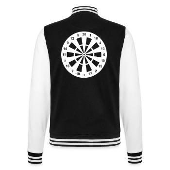 Dartboard stylish in white - College Sweat Jacket - black/white - Back - Marisol (170cm)