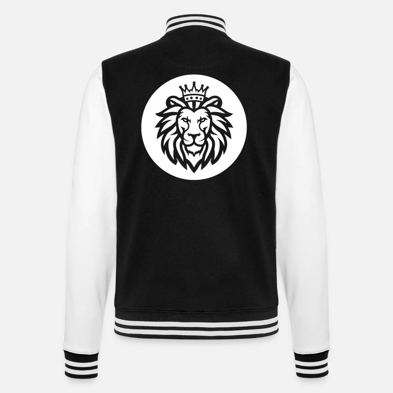 Lion Crown Symbol - College Sweat Jacket - black/white