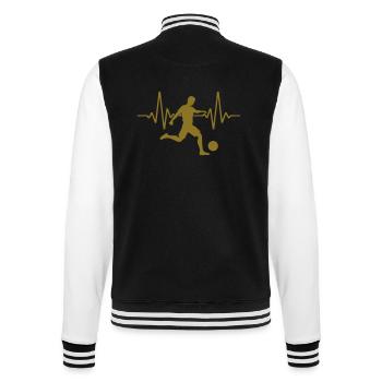 Herzschlag Fussball Fussballer | Farbe änderbar - College-Sweatjacke - Schwarz/Weiß - Hinten - Marisol (170cm)