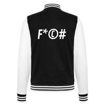 Fuck off - College-Sweatjacke - Schwarz/Weiß - Hinten - Marisol (170cm)