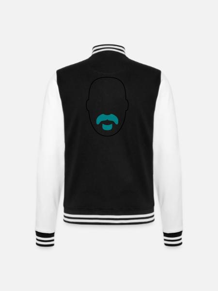 »Frank Zappa« Beard 2 - College-Sweatjacke - Schwarz/Weiß